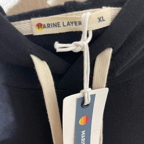 Marine Layer Uber Black Hoodie for Men - Picture 3 of 6